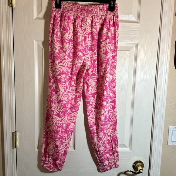 Amuse Tropical Print Pants Hot Pink Size Small - Picture 4 of 9